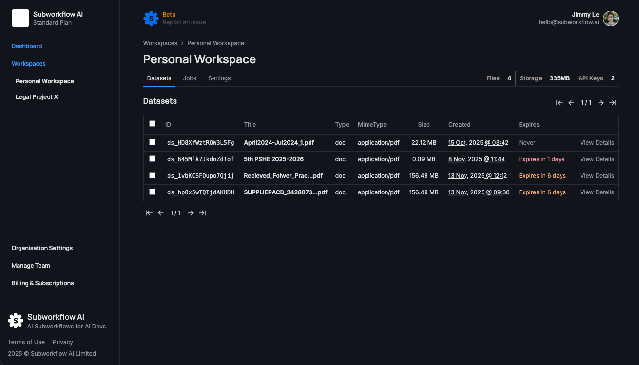 The Subworkflow AI Web Portal